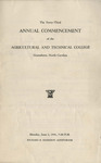 The Forty-Third Annual Commencement of the Agricultural and Technical College, Greensboro, North Carolina