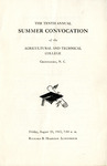 1943-08-20 Tenth Annual Summer Convocation of the Agricultural and Technical College of North Carolina by North Carolina Agricultural and Technical State University