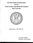 1985, May 05 - 94th Annual Commencement Of The North Carolina Agricultural and Technical State University